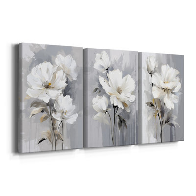 FLORAL Series CDXLIII  -Custom Wrapped Gallery Canvas - 3 Pieces