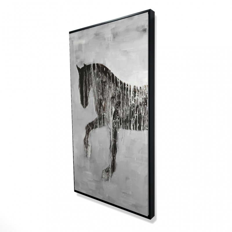 Silhouette de cheval brun - Toile encadrée pour le décor du salon
