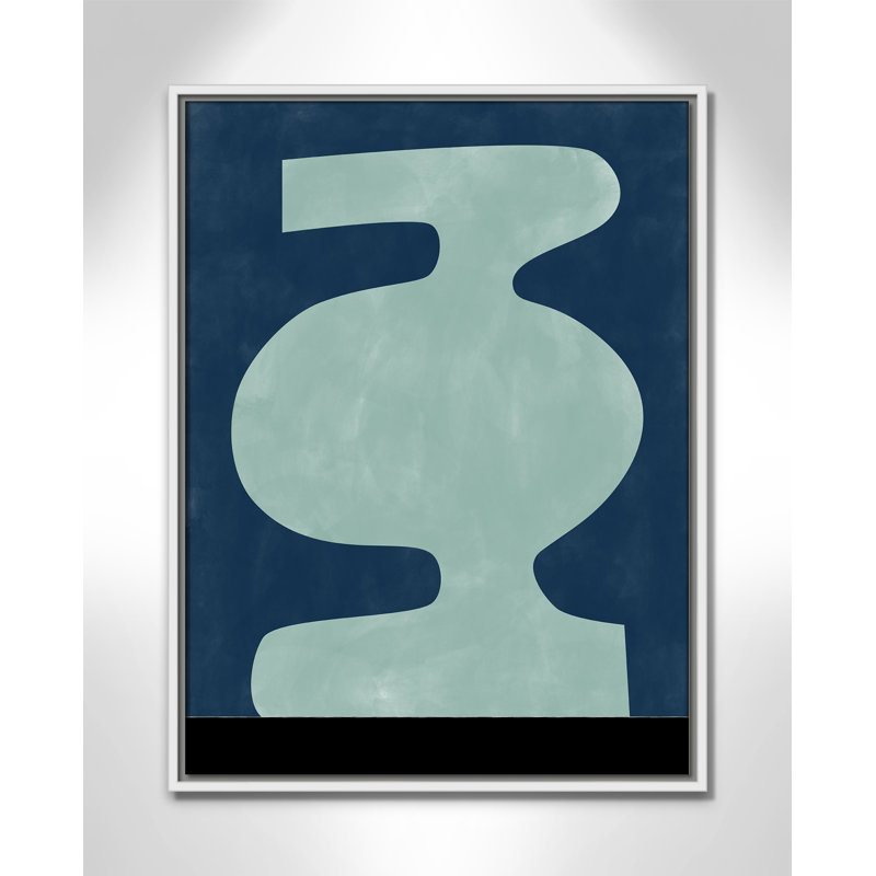 Impression abstraite de silhouette de vase par Ristova, L 19,5 po x H 25,5 po, Toile avec cadre, Flotteur blanc