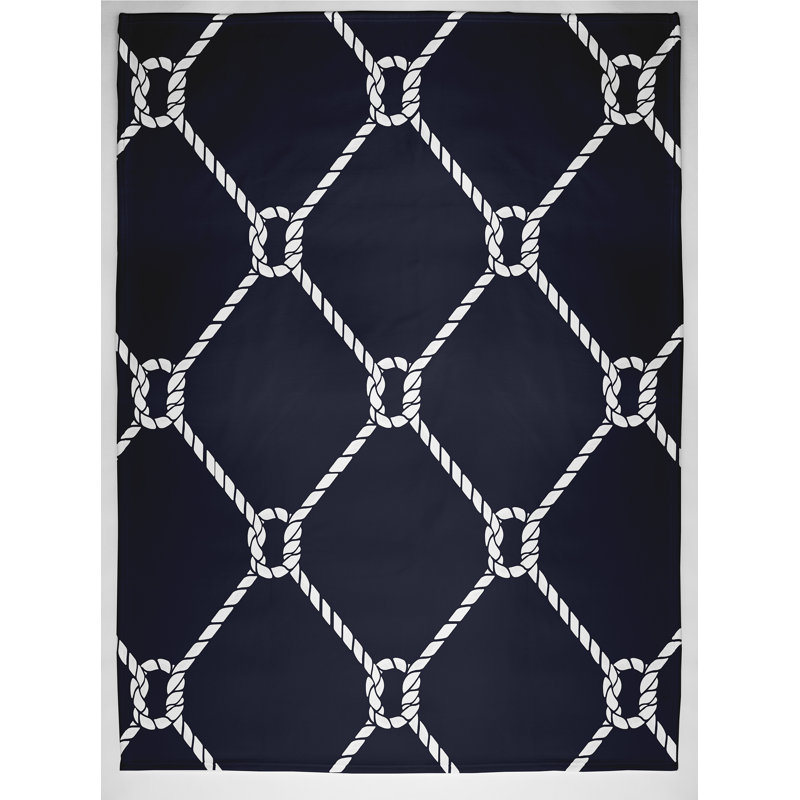 Couverture polaire Nautical Nights Ahoy, L 60 po x l 80 po x P 0,5 po, Bleu marine