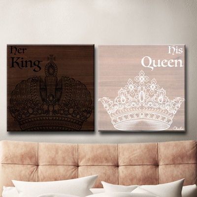 " Her King His Queen " 2 Piece Art Graphic Art Set