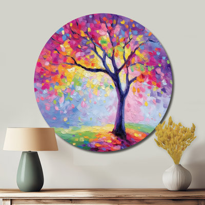 Jacelle - Décoration murale ronde en métal Paysages