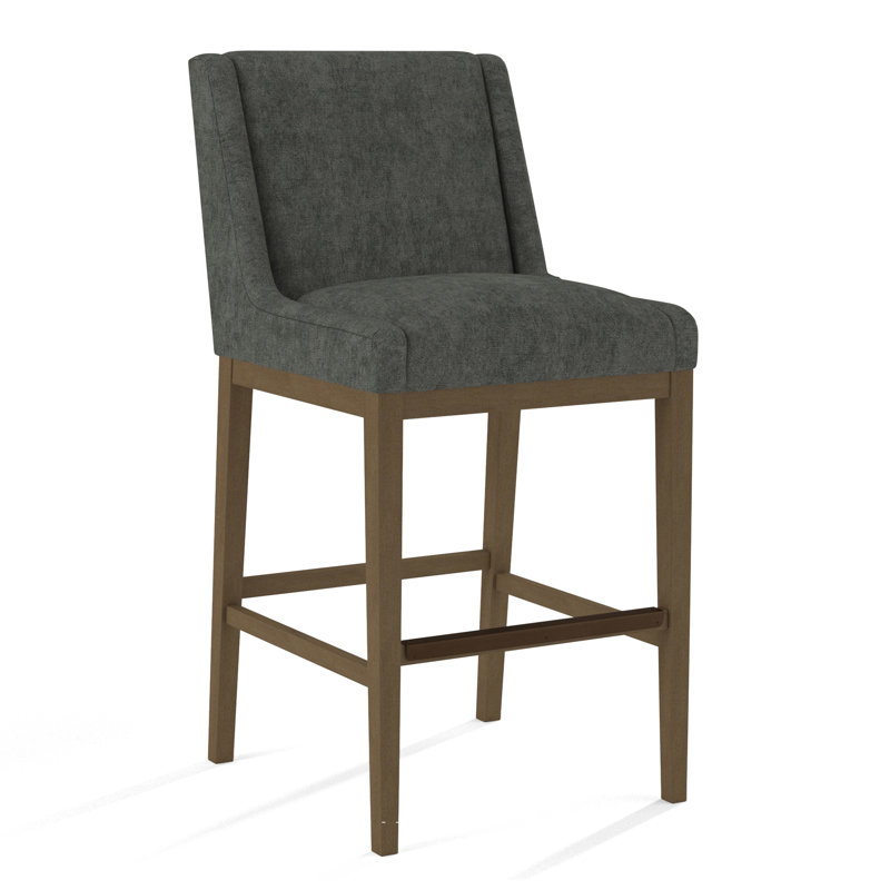 Upholstered Stool, Salvador Butter, Weathered Gray