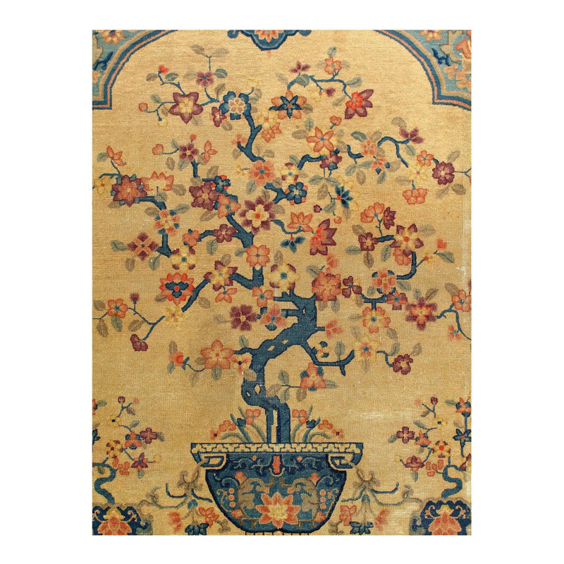Floral Area Rug in Beige