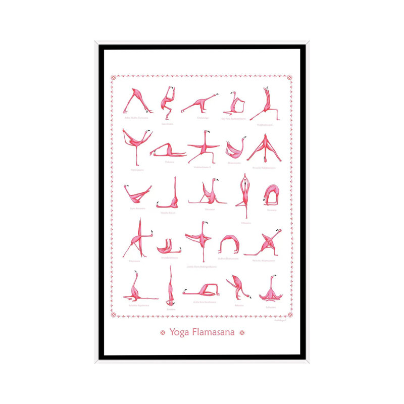 Reproduction d’art, "yoga" par Amélie Legault, Pas de tapis, H 40 po x l 26 po x P 1,5 po, Toile blanche encadrée