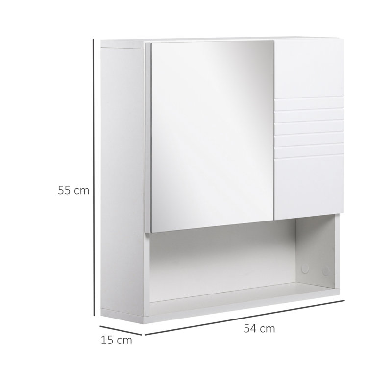 Isarael 540mm W 550mm H Surface Framed Medicine Cabinet Mirror 2 Adjustable