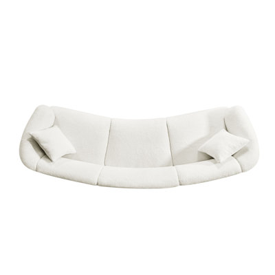 Christopher Knight Home® 98.5" W x 31.75" D x 30.25" H Boucle Solid Wood 3-Seater Sofa
