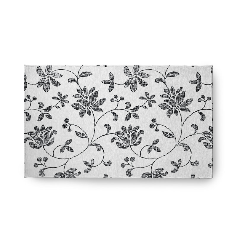 Chenille Floral Indoor Rug, Rectangle 1'6" x 2'6"