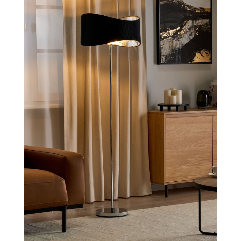Ahile Floor Lamp, Black/Silver, Chrome