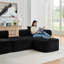 Canapé modulaire 114 po avec méridienne en forme de L, canapé modulaire avec repose-pieds mobile 114 po, canapé-lit pour salon, sans assemblage requis, noir-1707365435