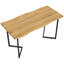 Table de salle à manger rectangulaire pour 4 personnes avec plateau épais, chêne