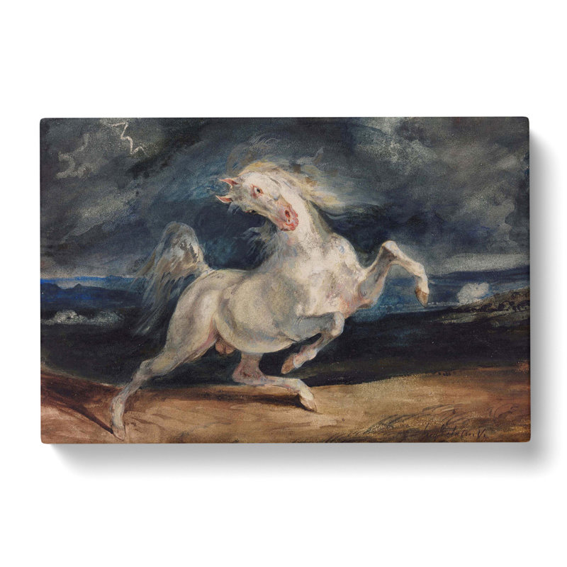 Frightened Horse by Eugene Delacroix - Wrapped Canvas Painting, 40cm H x 60cm W x 3cm D