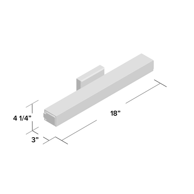 SQ-bar 1 - Light LED Bath Bar, Polished Chrome
