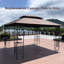 13X10 Ft Double Roof Gazebo Replacement - Brown Canopy & Weather Fastness Easy Assembly