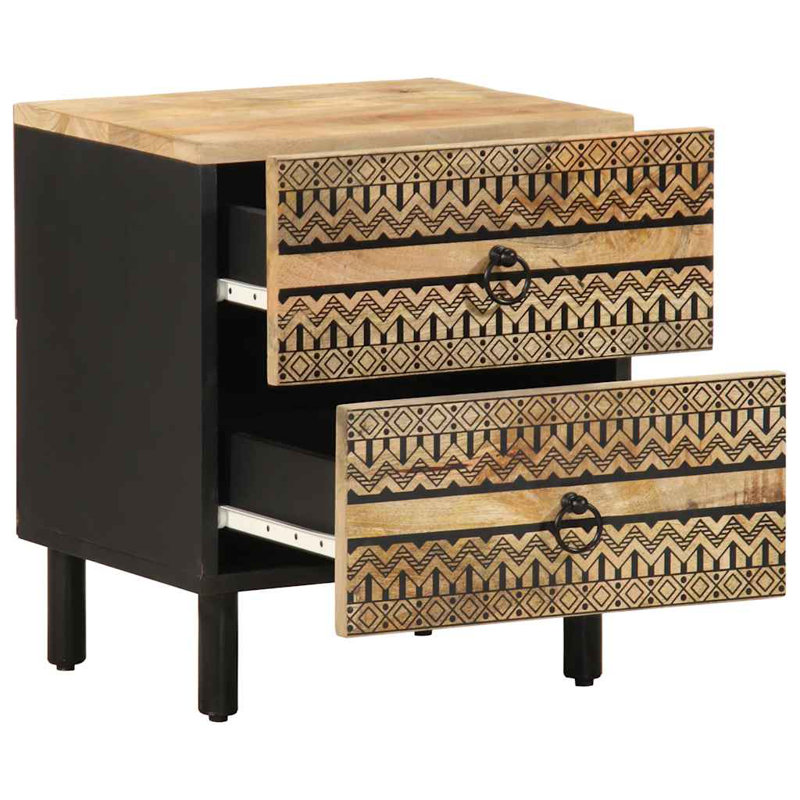 Landess 40cm W Solid Wood Bedside Table