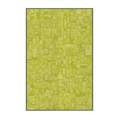 Tapis vert/brun à motifs