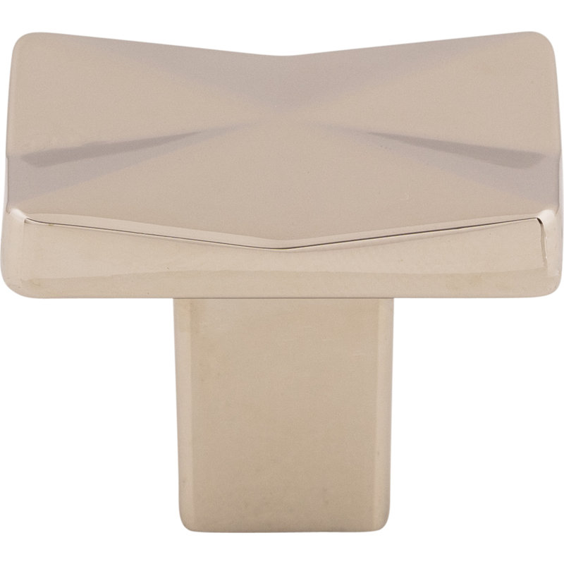 Quilted 1 1/4" Length Rectangle Knob, Polished Nickel