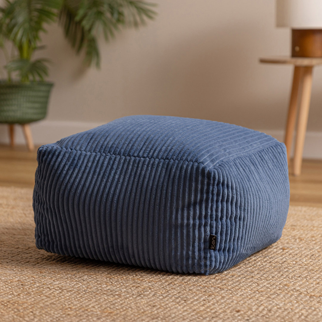 icon Amara Beanbag Footstool Corduroy Navy Blue