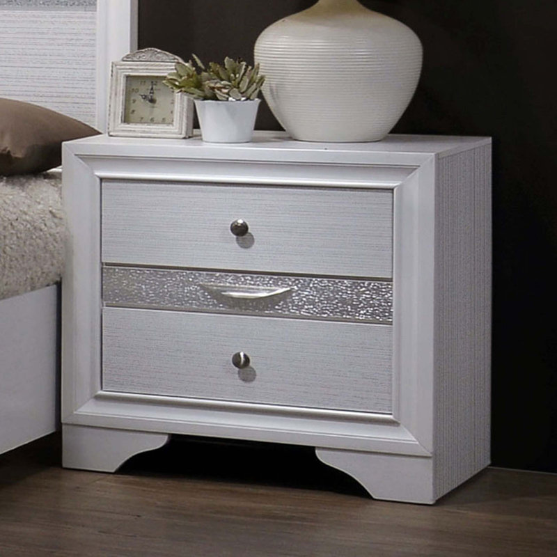 Table de chevet contemporaine 1Pc, Blanc