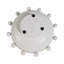 Bol décoratif rond en métal avec rebord perlé pour la décoration intérieure - Bol décoratif moderne pour centre de table, tablette ou salon - 11 po, blanc