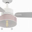 Ventilateur de plafond d'intérieur blanc mat 52 pouces avec ensemble de lumières DEL et abat-jour rosé