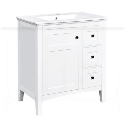 Meuble-lavabo de 30 po avec lavabo en céramique