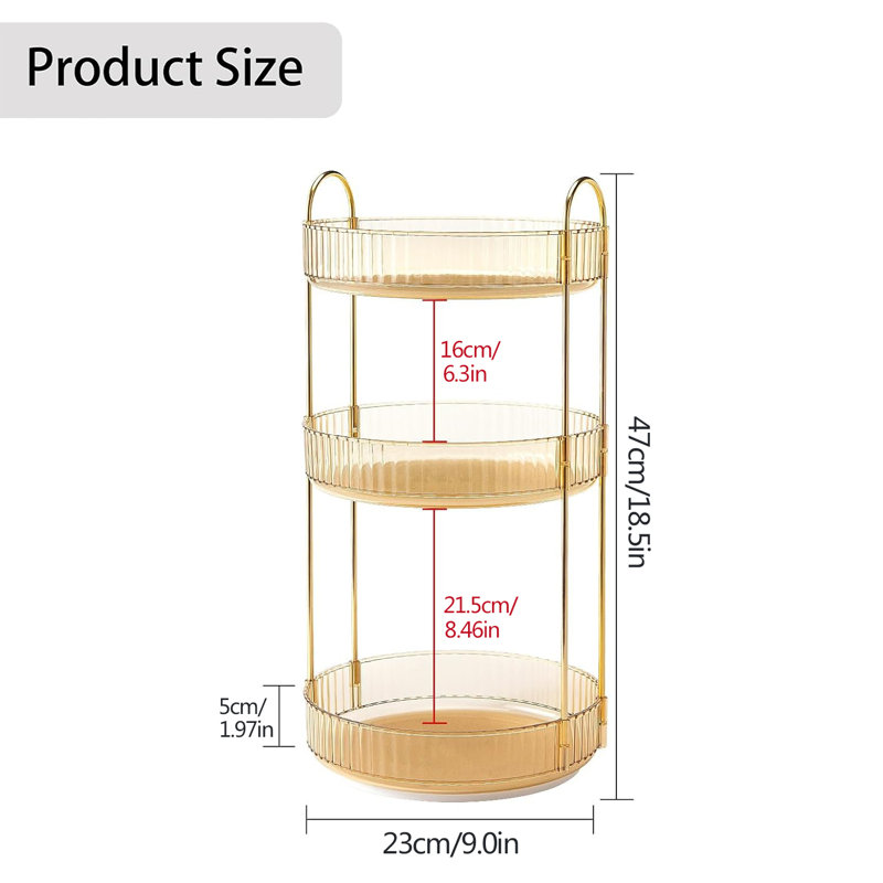 Rangement pour salle de bain 3 niveaux, Doré