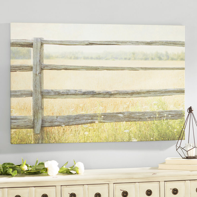 « edge of the field », impression sur toile tendue, H 26 po x l 40 po x P 1,5 po, Toile tendue, Pas de tapis