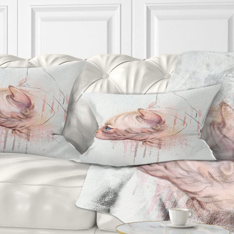 Coussin lombaire à motif d'aquarelle, Rectangle, 12 po x 20 po