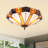 3 Light Dimmable Retro Geometric Tiffany Ceiling Light