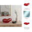 Bol décoratif abstrait ovale en verre décoratif pour la maison - Bol décoratif moderne pour table basse, console de vestibule et décoration de table de cheminée - 16 po, rouge