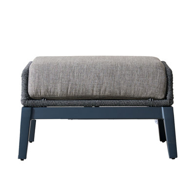 Outdoor Aluminum Footstool With Cushion