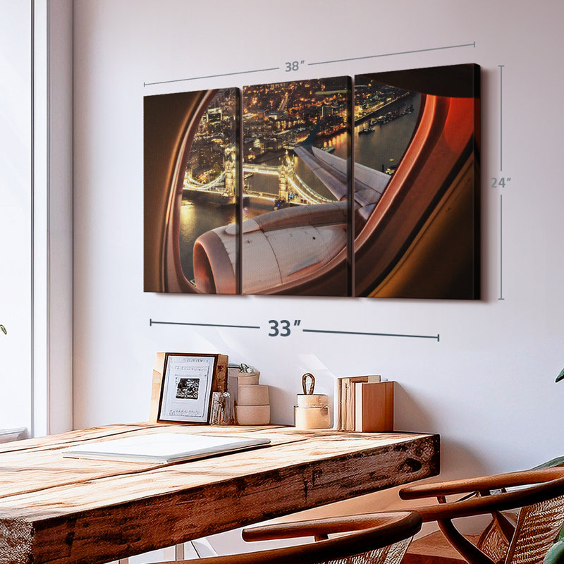 "Art extérieur de Londres" sur toile, H 24 po x l 38 po x P 1,25 po