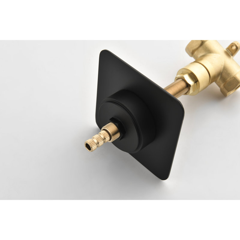 3/4" Cast Metal Volume Control Valve - Brass Handle Adjustable, Matte Black Surface, Corrosion Resistance, Rust Proof, 3.53 In. W X D 2.15 H, 4.86 Lb Master Shower Metal, Handle, , Rust, Black, In.,