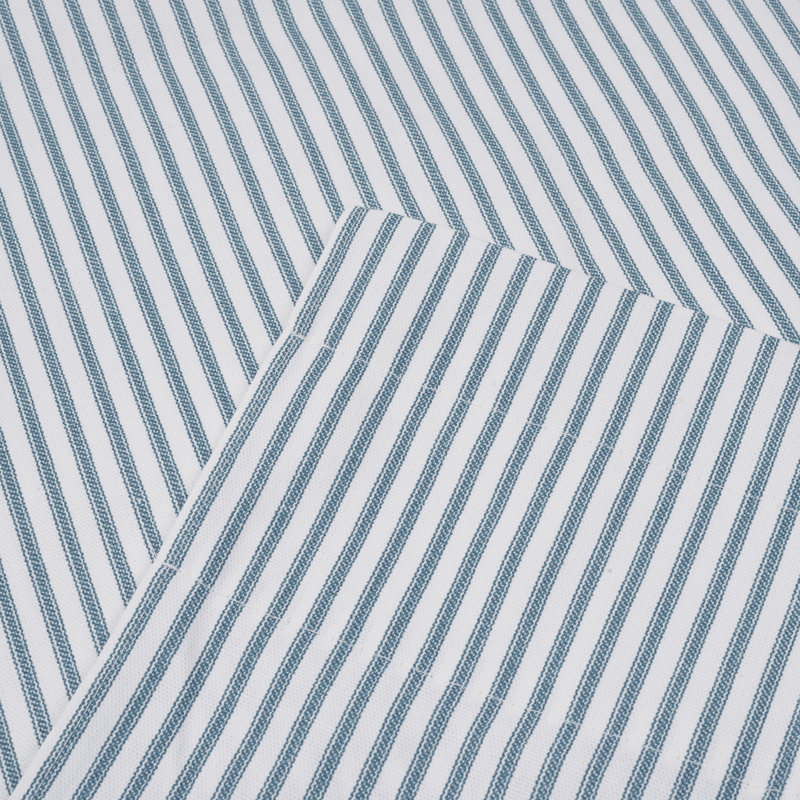 Charis Striped Cotton Blend Swag 56'' W Window Valance, Blue