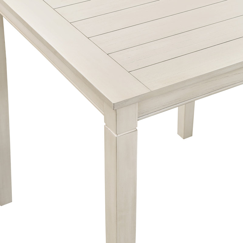 Violette 4-Person Solid and Manufactured Wood Top Counter Dining Set, Ivory, Ivory