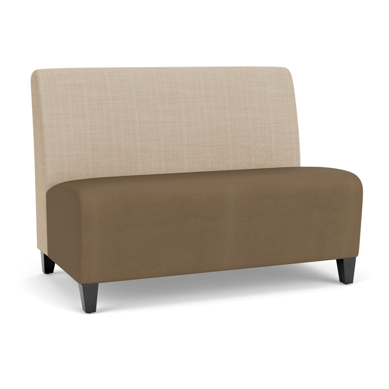 Causeuse sans accoudoirs Ravenna, Bois noir, Chambray calcaire / Patriot Plus taupe