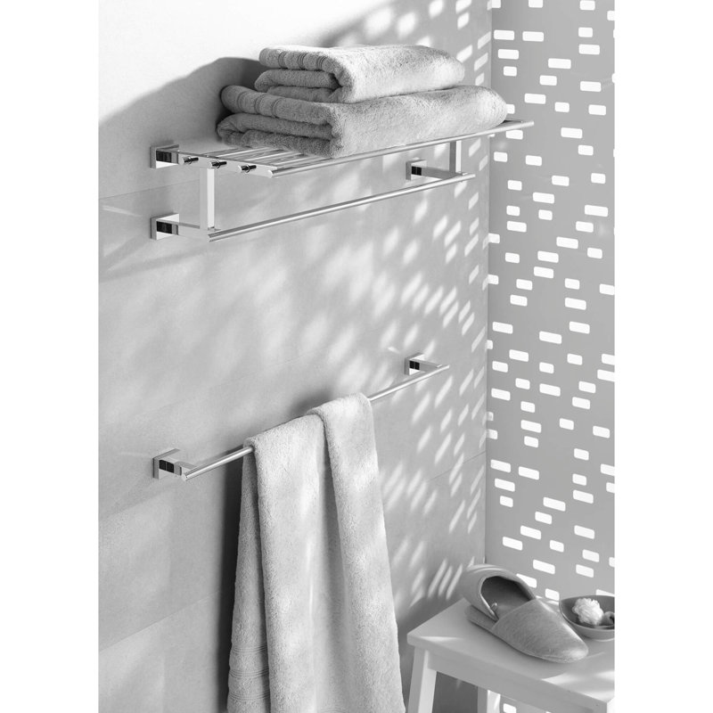 Essentials Cube 24'' Wall Mounted Towel Bar, Hard Graphite