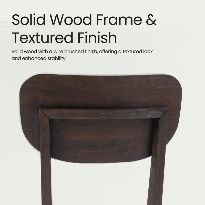 Chaise rembourrée en bois massif, Brun