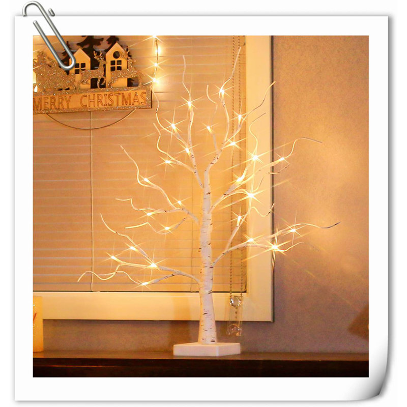 22" Birch Tree With LED Lights, Warm White Artificial Tree Lamp, Fairy Light Spirit Tree For Xmas Home Indoor Tabletop Centerpiece Decorations, Battery Powered, 6H/18H Timer