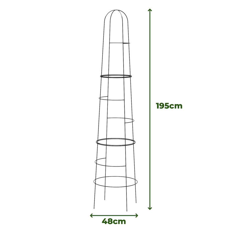 Anyree Metal Plant Support, 1, 195cm H x 48cm W x 48cm D