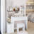 17" Diameter Led Mirror Vanity Table With 3 - Color Brightness Modifiable Lighting Fixture, Full Body Cabinet And Cushioned Stool, American Style White Dressing Package Design : Touch Enabled Mirror,