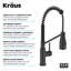 Robinet de cuisine rétractable à poignée simple 2 fonctions KRAUS Coda-106899893