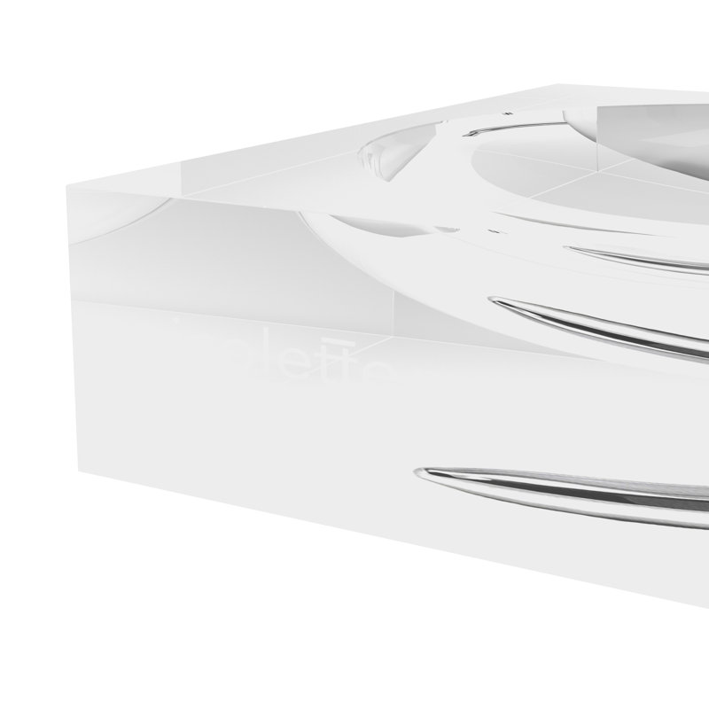 Chrome Banana White Acrylic Decorative Tray, 8"W x 8"D x 2"H