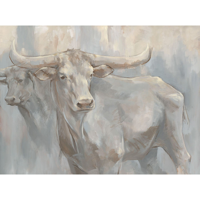 Gazing Longhorn Painting by Richard Ryder, Glass Coat