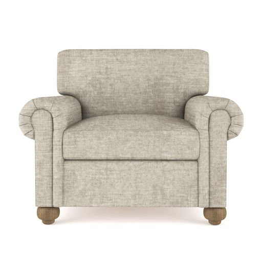 Leroy Leather Armchair, 36" H x 41" W x 49" D, Weathered, Plush Velvet Blush