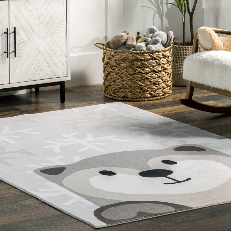 Indigo SpinClean Otter Kids Machine Washable Area Rug, Rectangle 4' x 6'