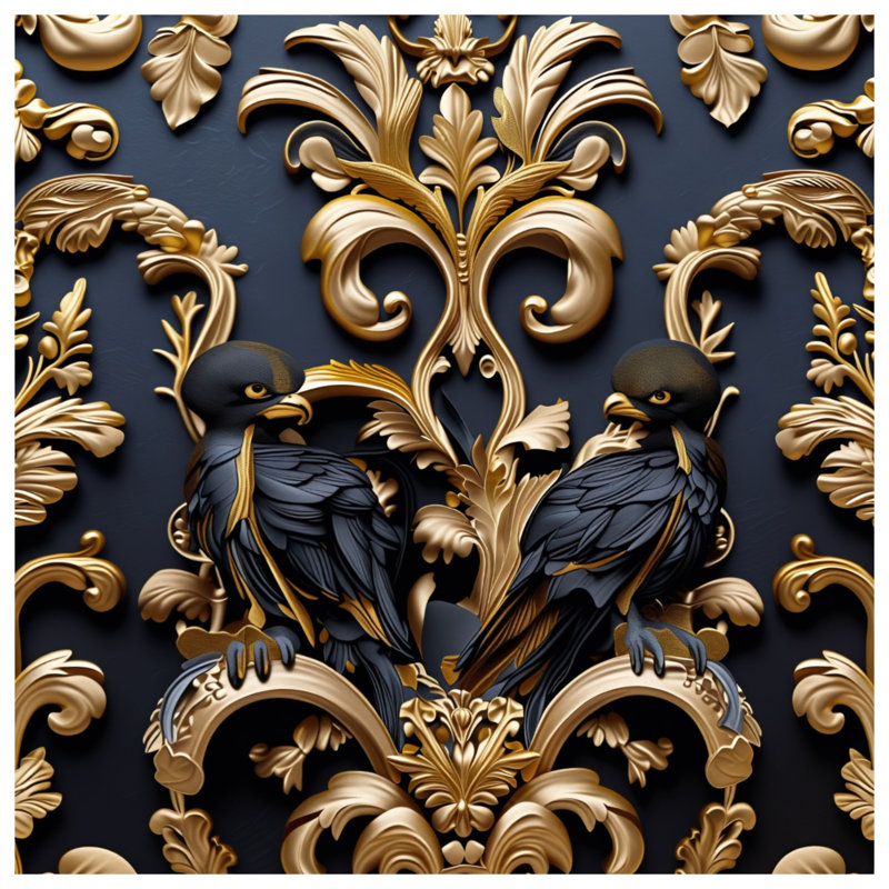 Housses de couette Ornate Birds Flourish, Lit simple