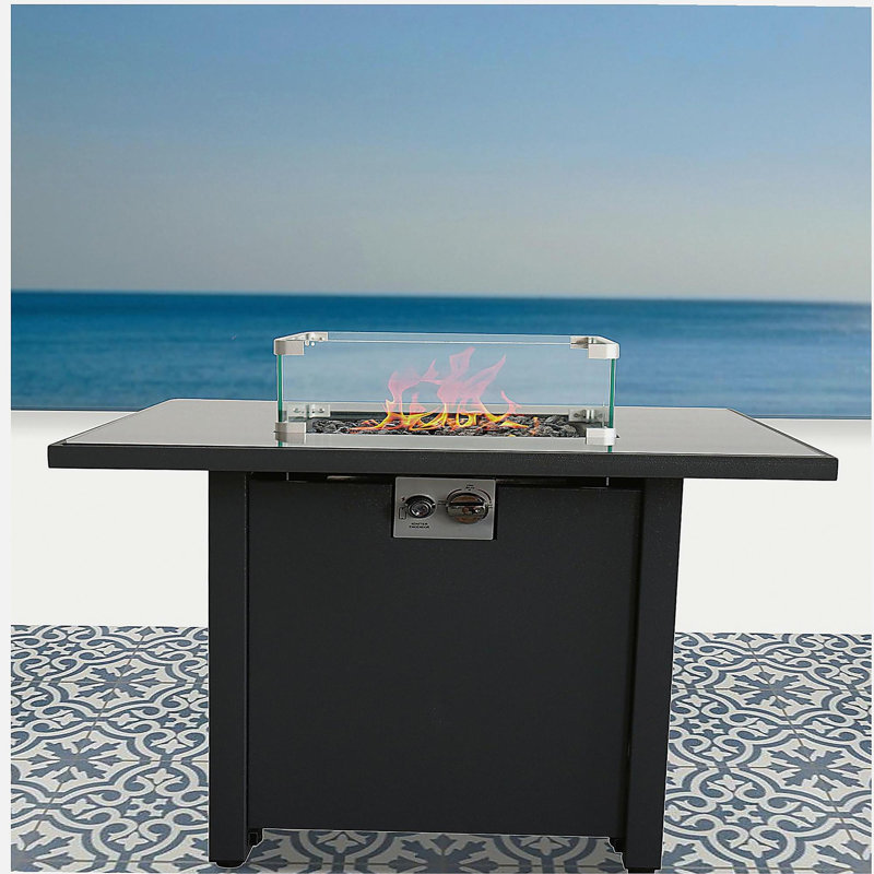 Outdoor family garden backyard fireplace pit, Black