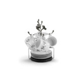 Black Orchid Demitasse Set with Stand